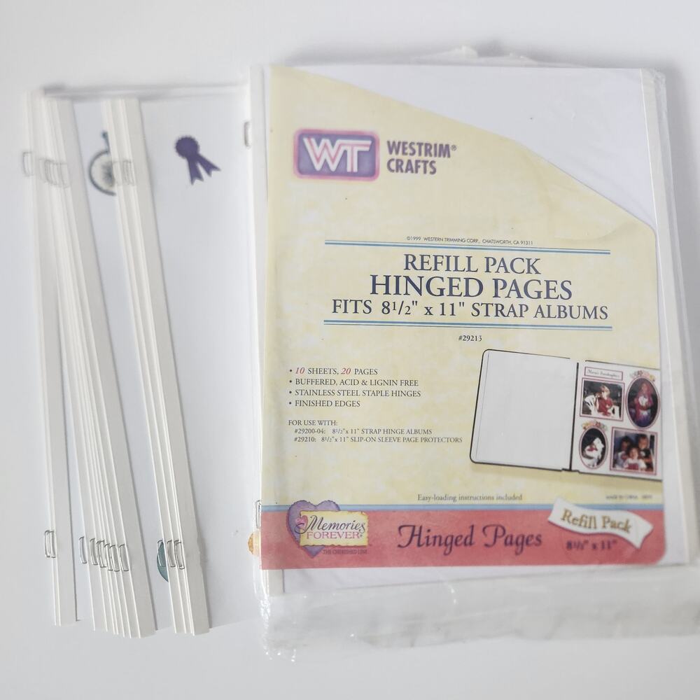 Westrim Crafts 14 New! + 8 Used Sheets 8.5" x 11" Refill White Scrapbook Pages
